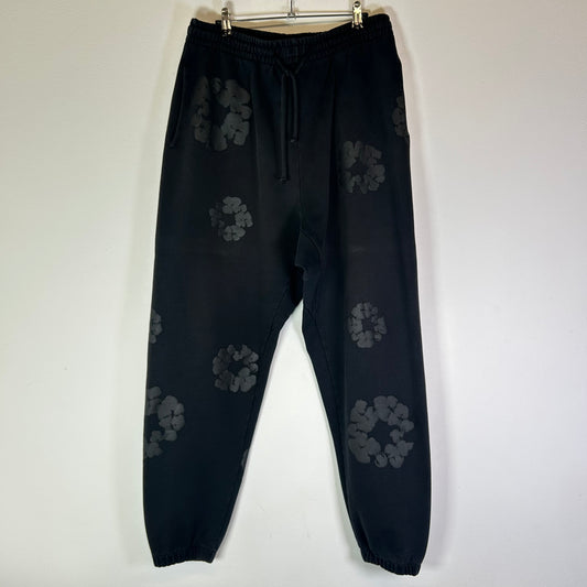Denim Tears Black Mono Wreath Sweatpants