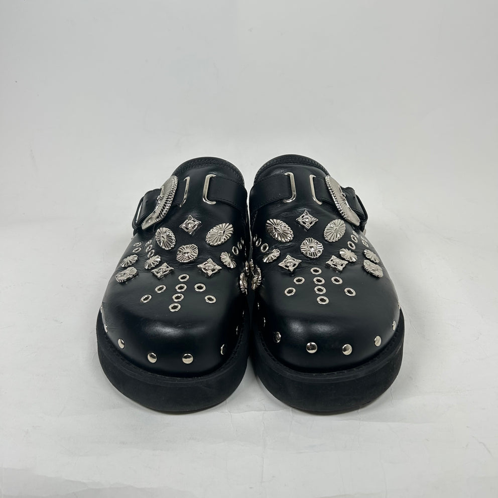 Toga Virilis Black Metal Sabot Loafer Size 43