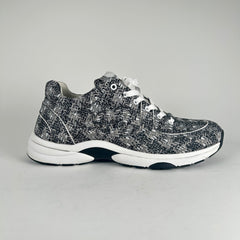 Chanel Tweed Technical Knit Interlocking CC Trainer Size 45