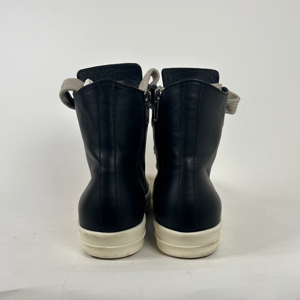 Rick Owens Black Leather Jumbo Lace Ramones Size 44.5