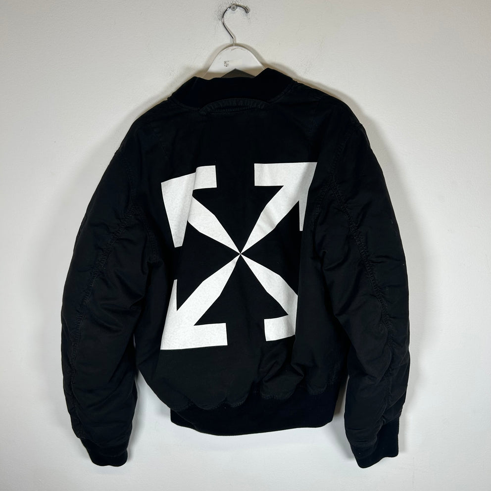 Off-White Vintage Black Bomber Jacket Size L