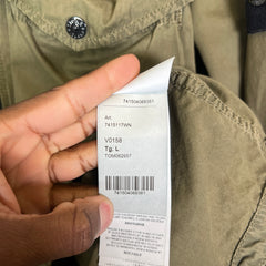 Stone Island Olive Garment Dyed Zip Overshirt Size L