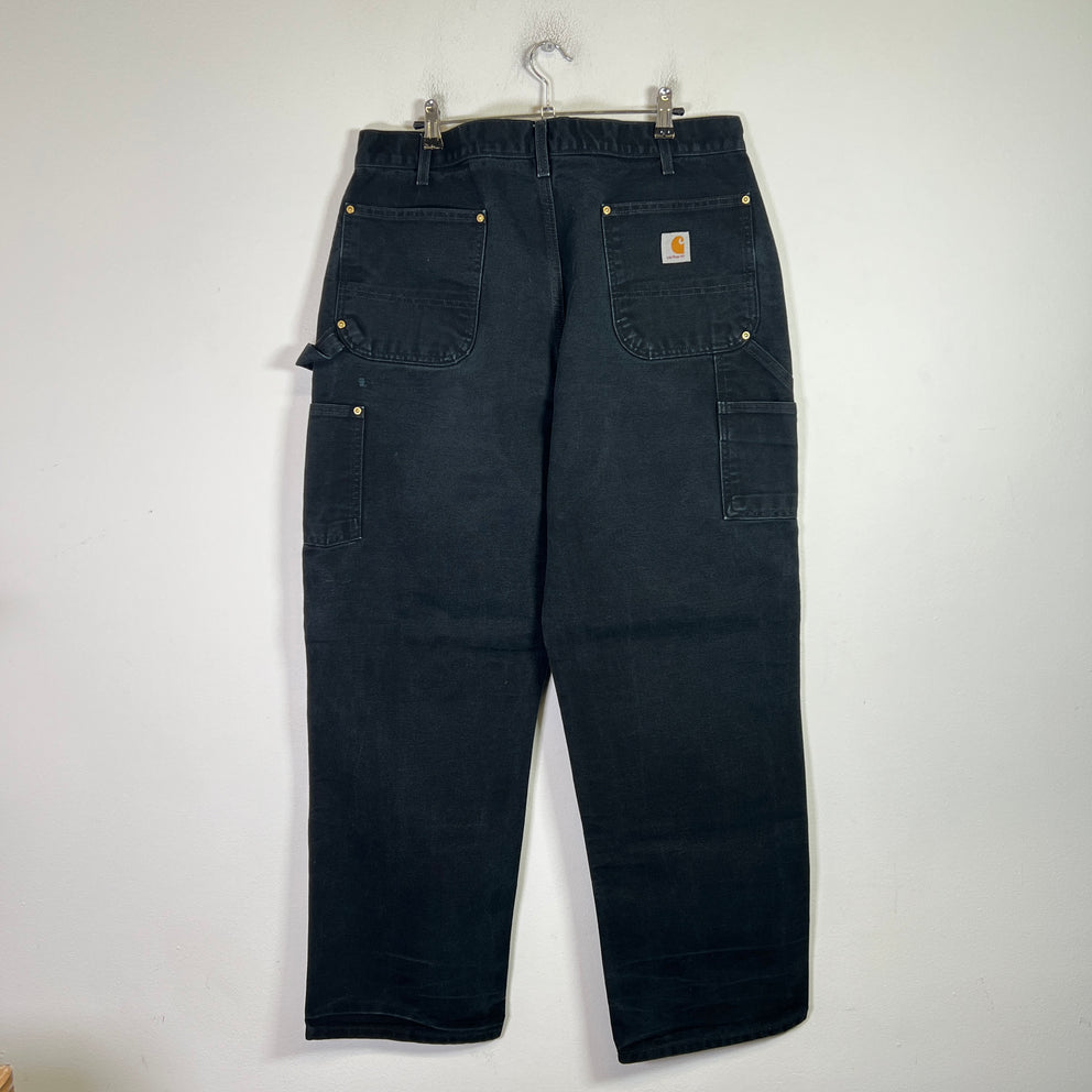 Carhartt Vintage Black Distressed Double Knee Carpenter Pants 002