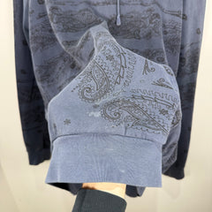 Raf Simons AW04 Blue 'Waves' Paisley Hoodie Size 48