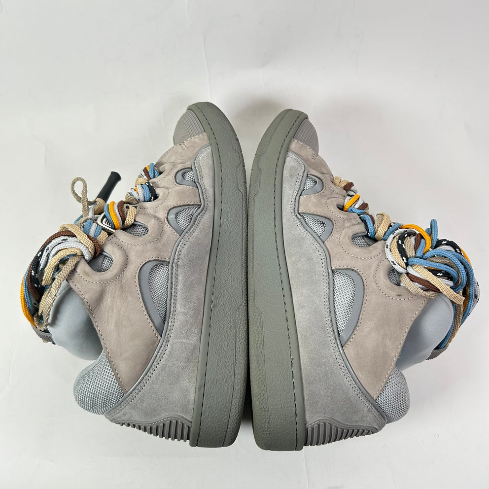 Lanvin Grey Multicolor Lace Curb Sneakers Size 44