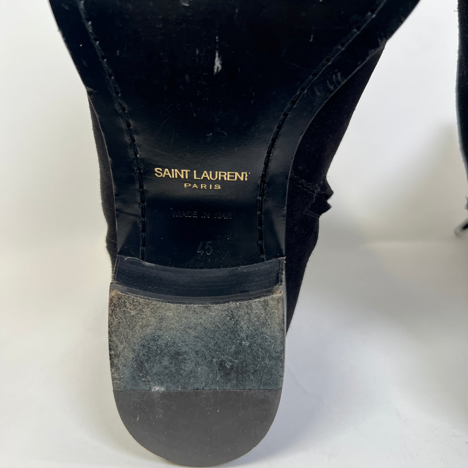 Saint Laurent Black Jodhpur Suede Boots Size 45