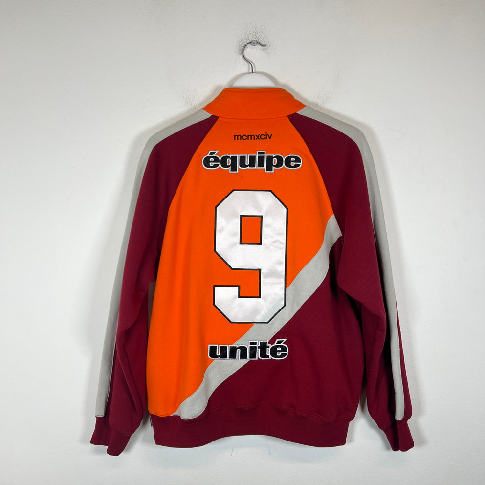Supreme Orange/Burgundy Equipe Half Zip Sweatshirt Size S