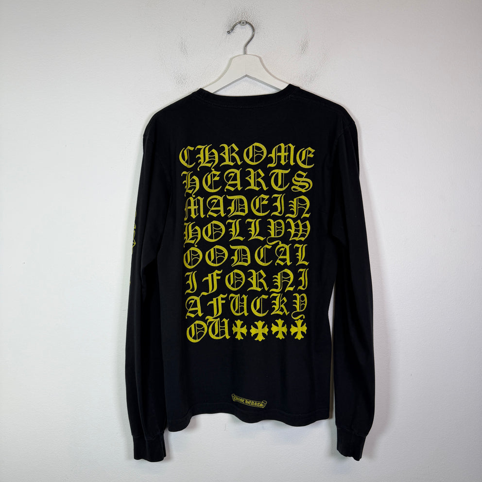Chrome Hearts Black/Yellow Made In Hollywood Long-Sleeve Shirt Size M