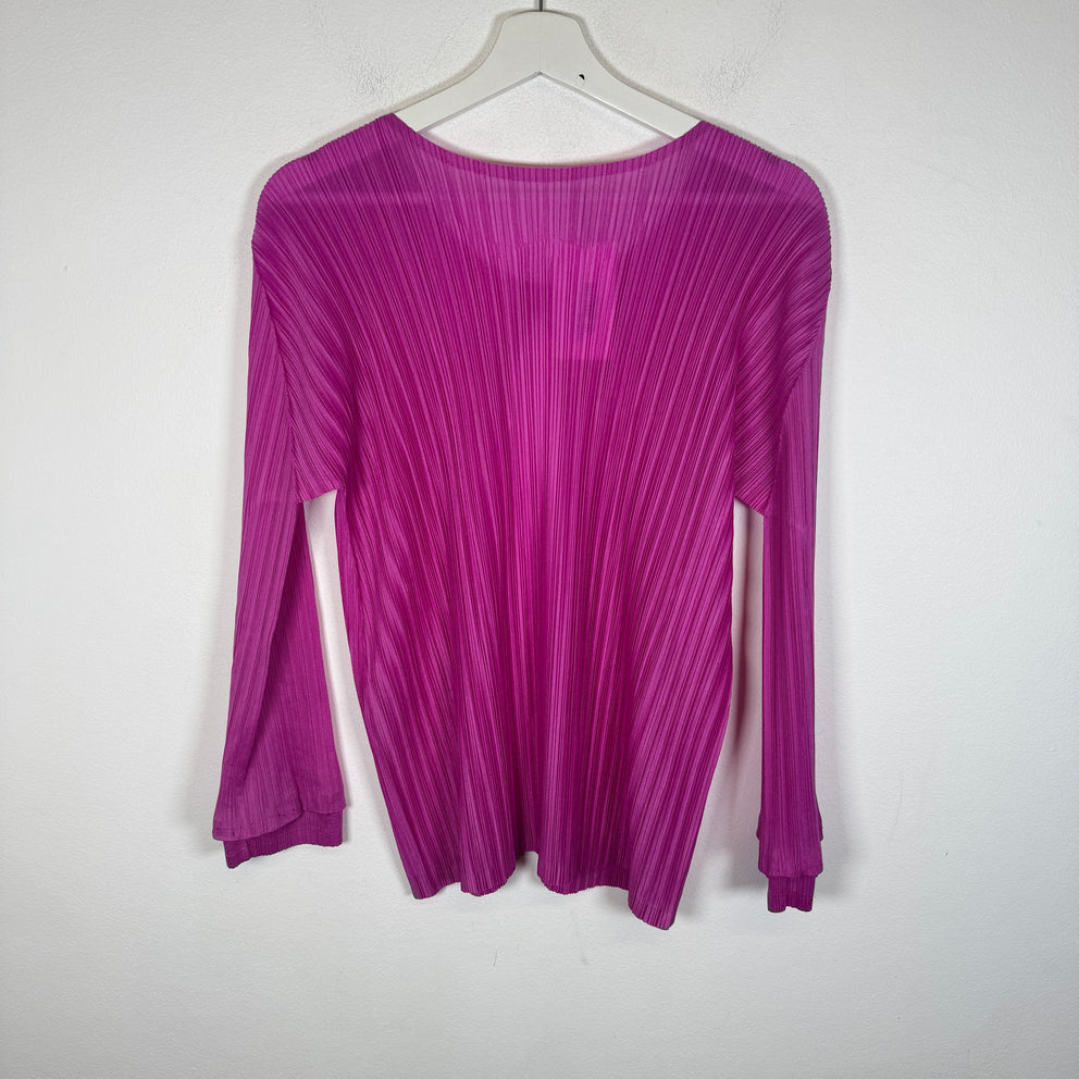 Issey Miyake Purple Pleats Longsleeve Size 3