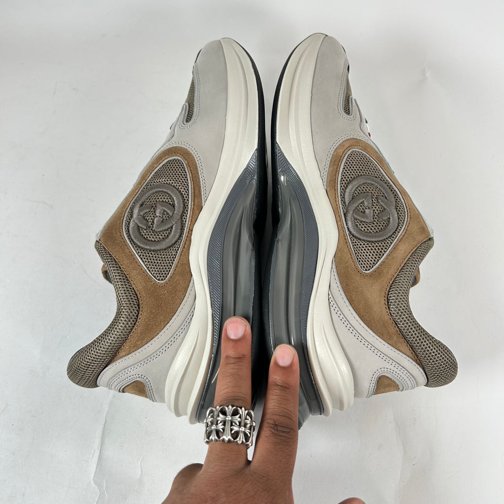 Gucci Gray/Brown Interlocking G Runners Size GG 9.5