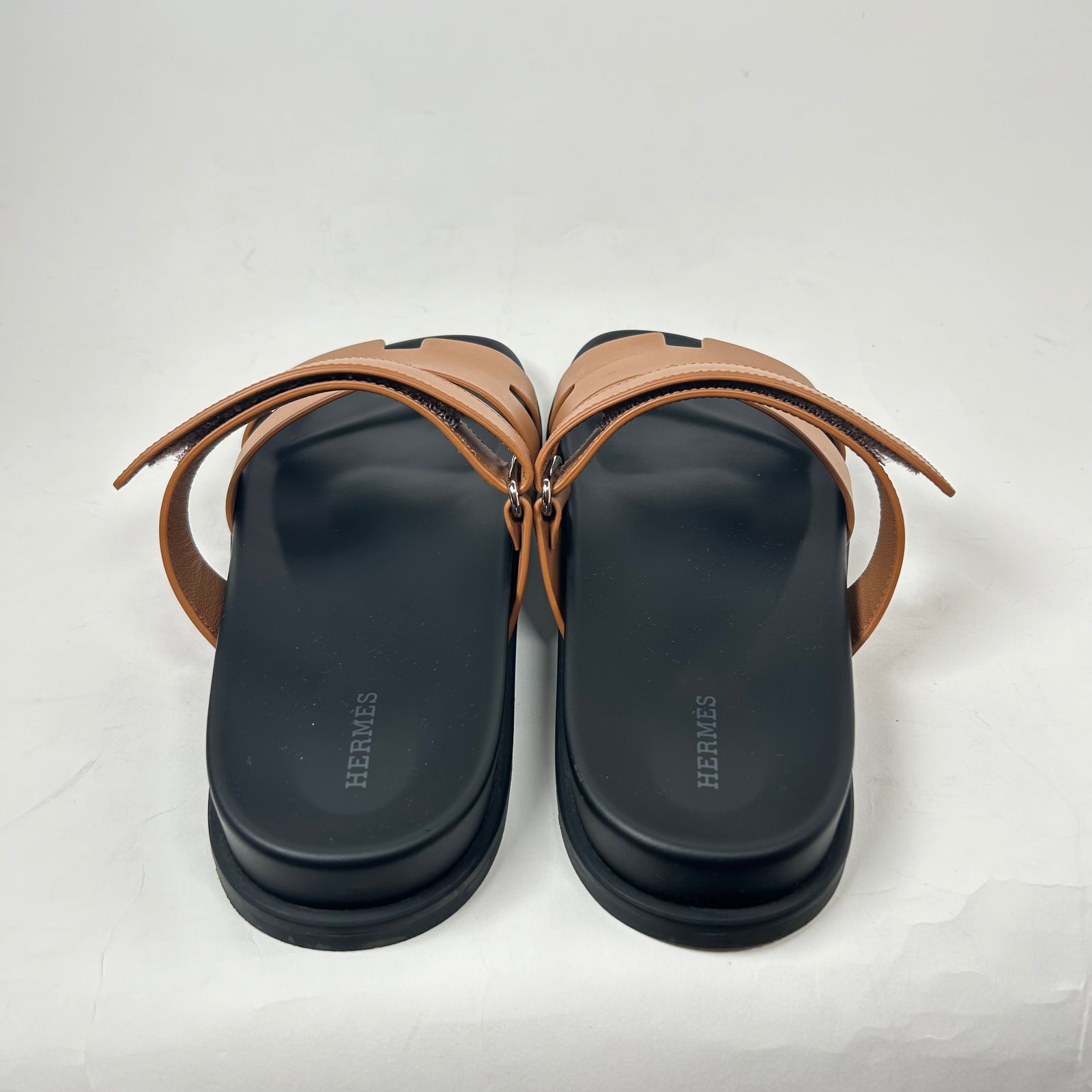 Hermes Brown Naturel Chypre Sandal Size 10