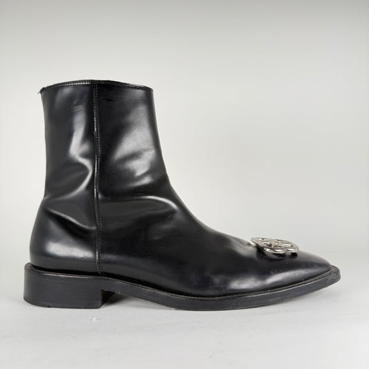 Balenciaga Rim BB Icon Leather Ankle Boots Size 43