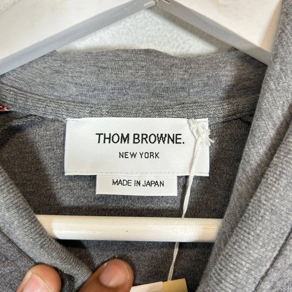 Thom Browne Dark Grey RWB Striped Hoodie Size 4