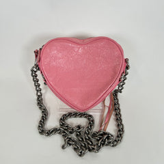 Balenciaga Pink Mini Le Cagole Heart Shoulder Bag