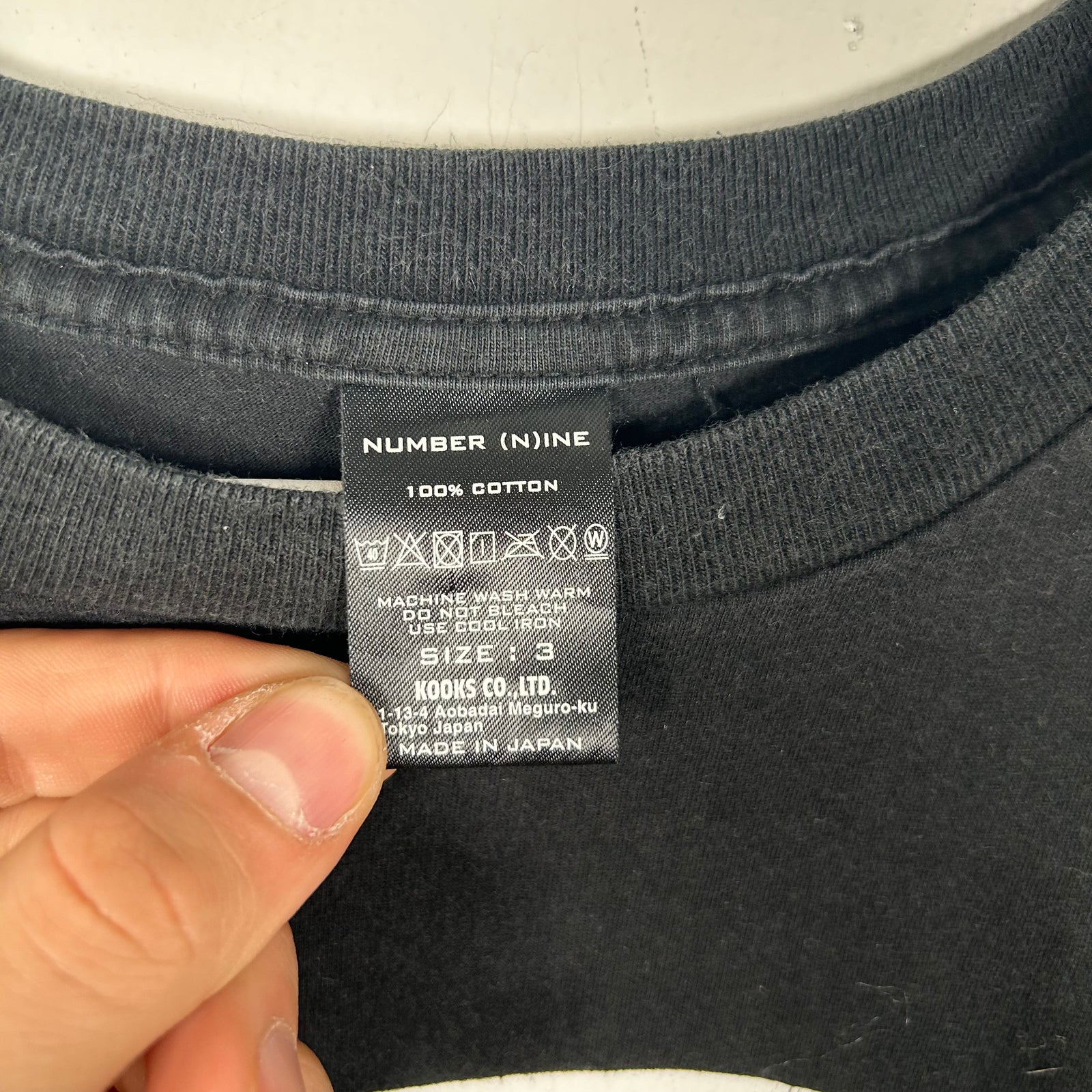 Number (N)ine 'School of  Visual Comedy' Black T-Shirt Size 3