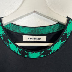 Wales Bonner Green/Black Logo T-shirt Size XL