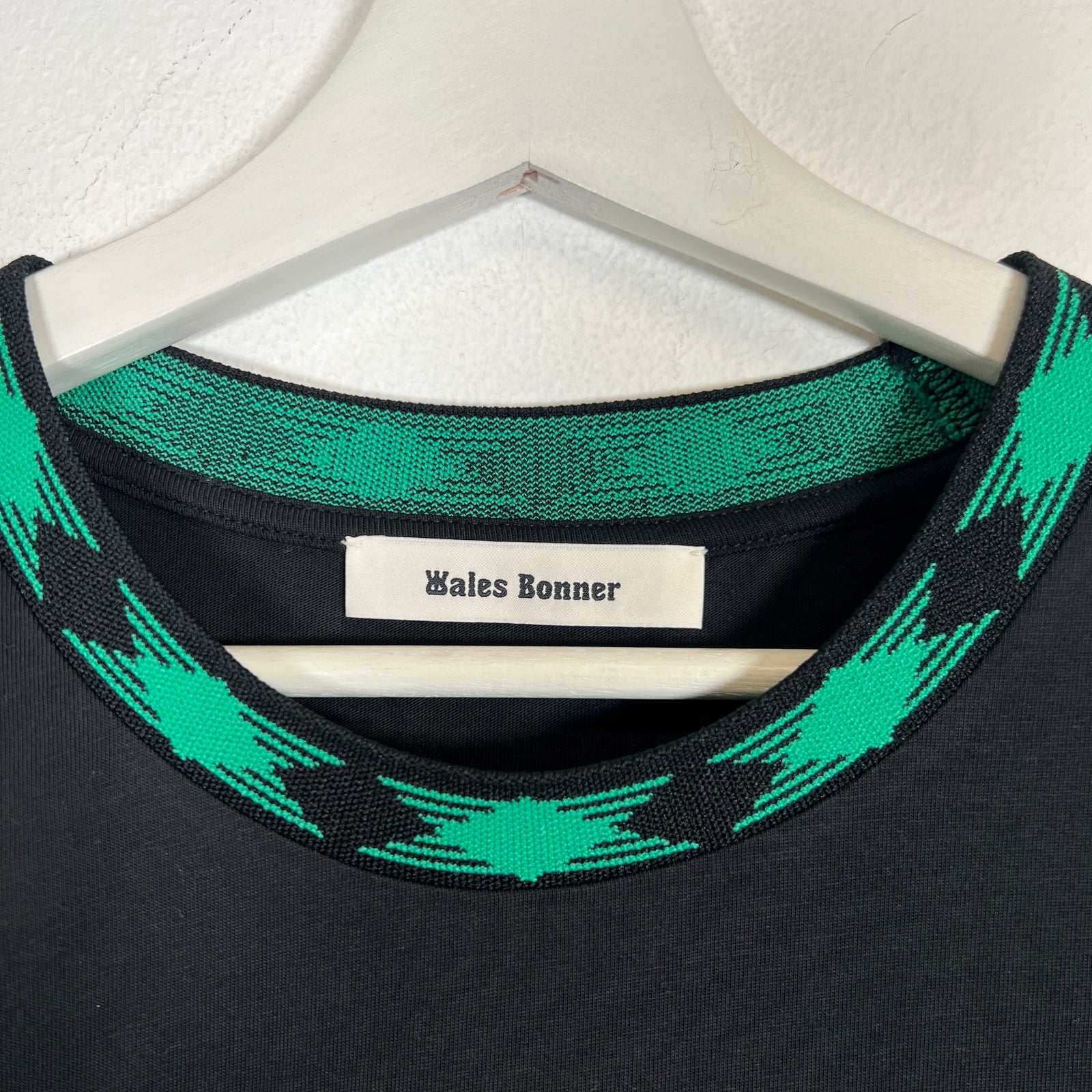 Wales Bonner Green/Black Logo T-shirt Size XL