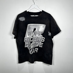 Who Decides War Black Ruff Ryders Logo T-Shirt Size L