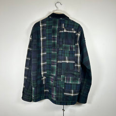 Sacai Green/Navy Zip-Up Flannel Jacket Size L