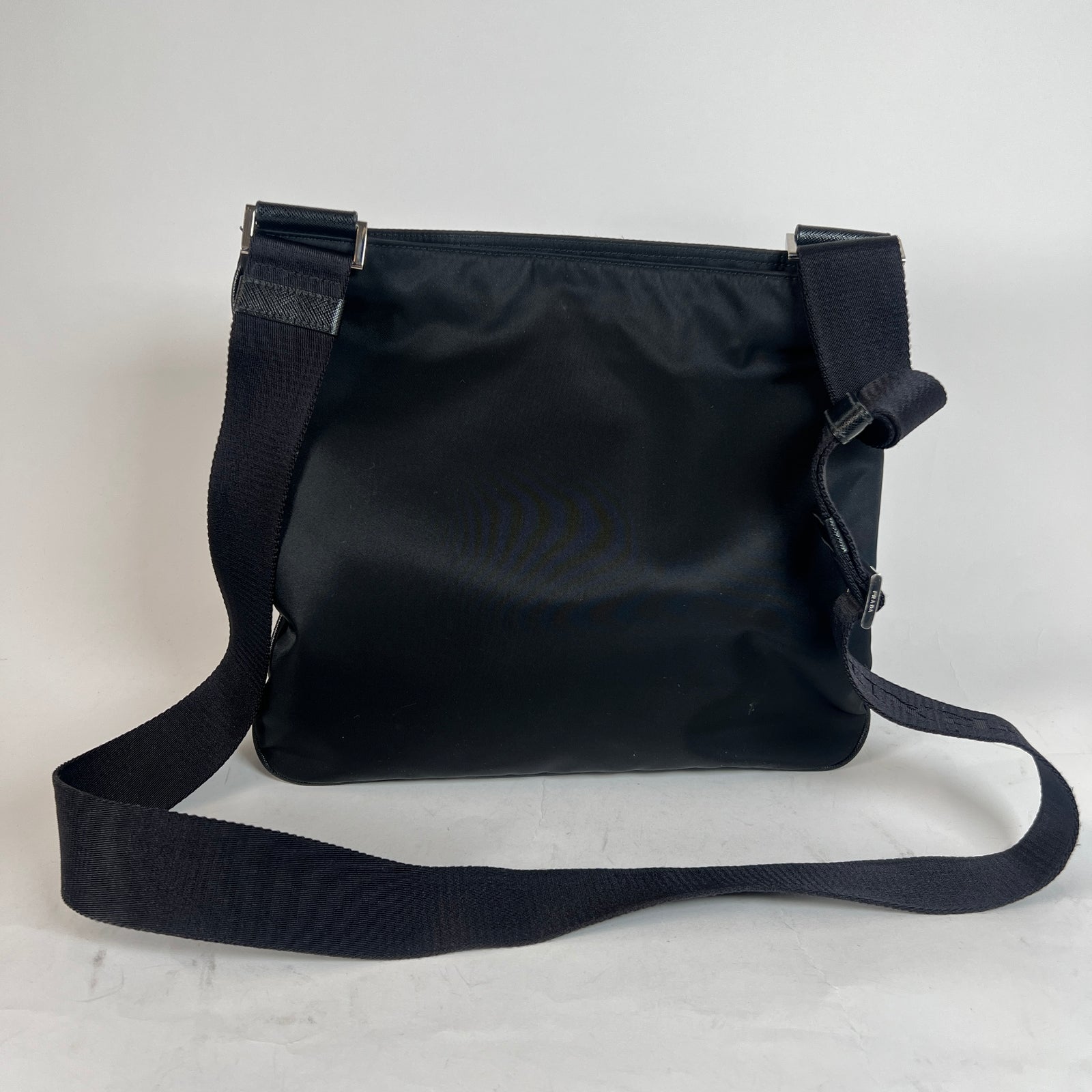 Prada Black Tessuto Nylon Messenger Bag
