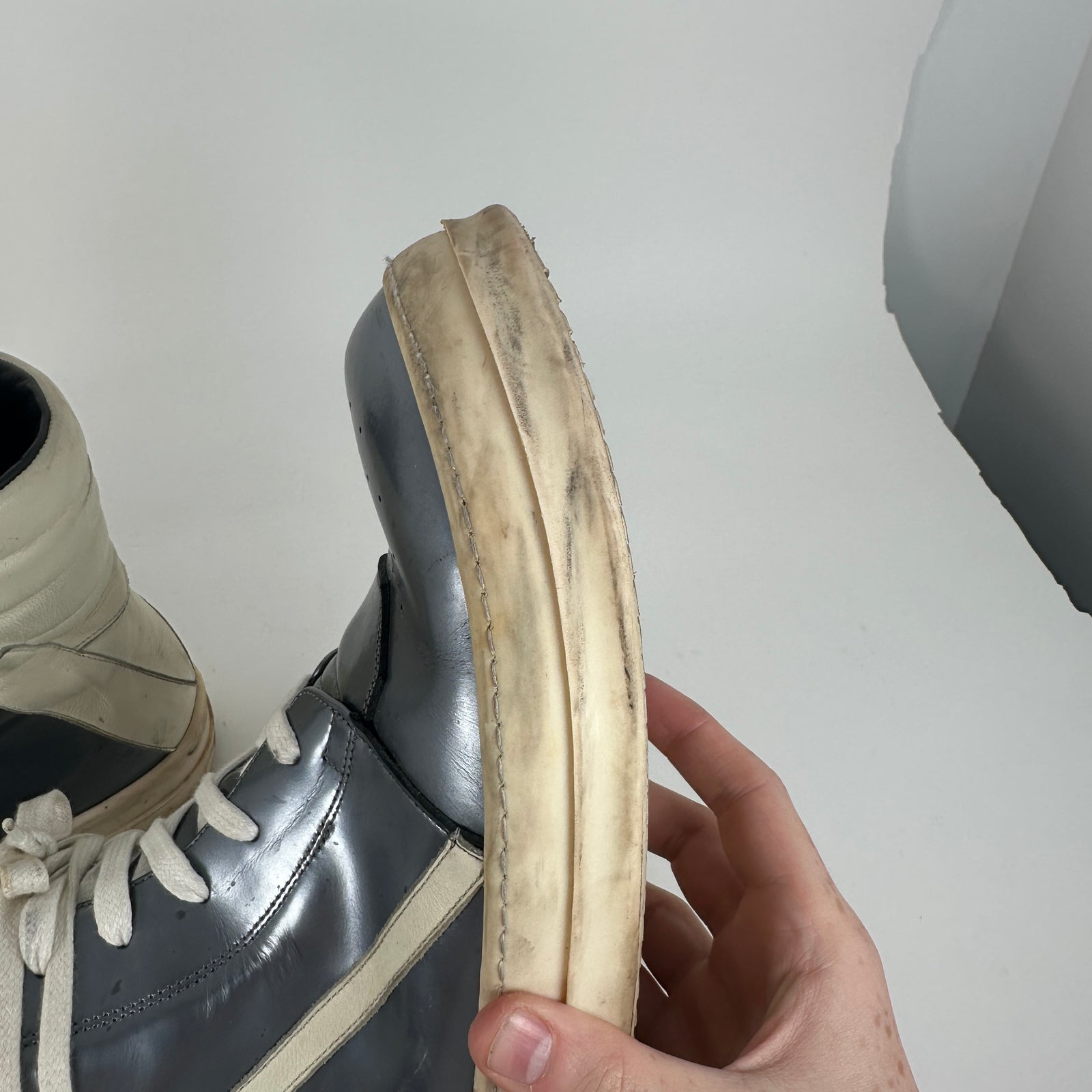 Rick Owens Metallic Geobasket Size 45