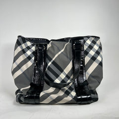 Burberry Grey Nova Check Victoria Tote Bag
