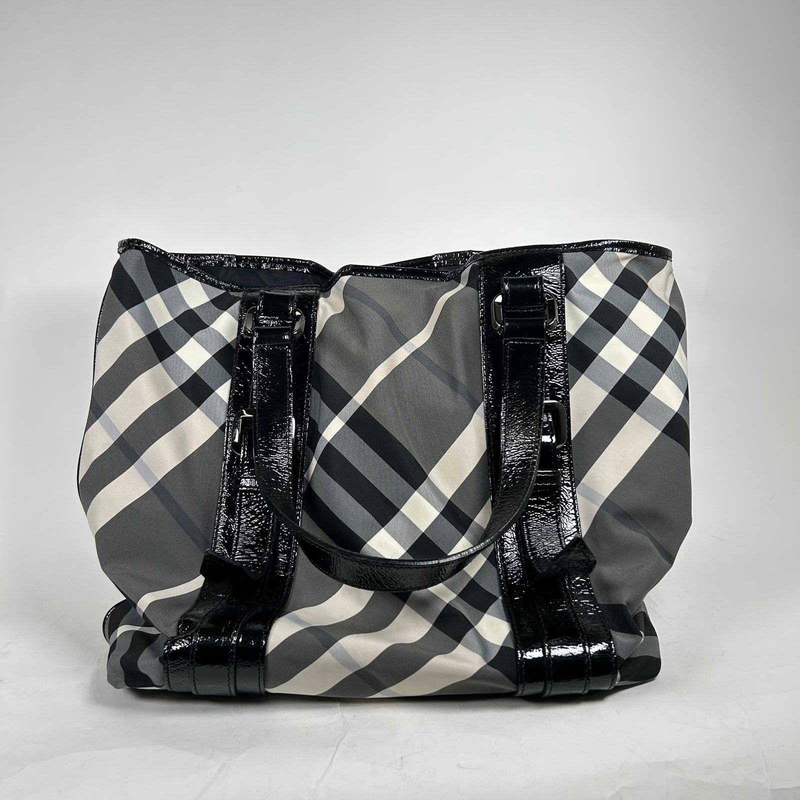 Burberry Grey Nova Check Victoria Tote Bag