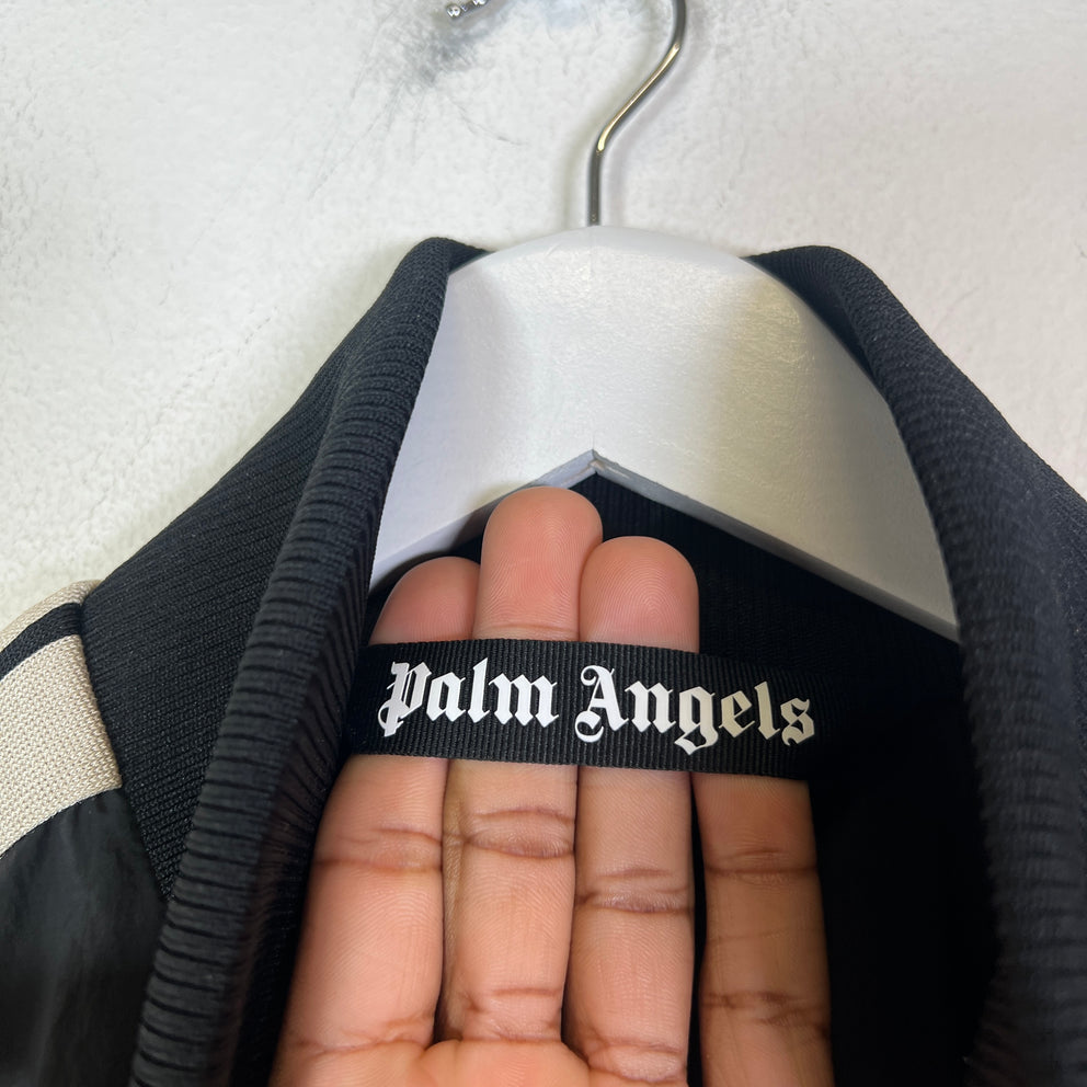 Palm Angels Curved Logo Nylon Windbreaker Jacket