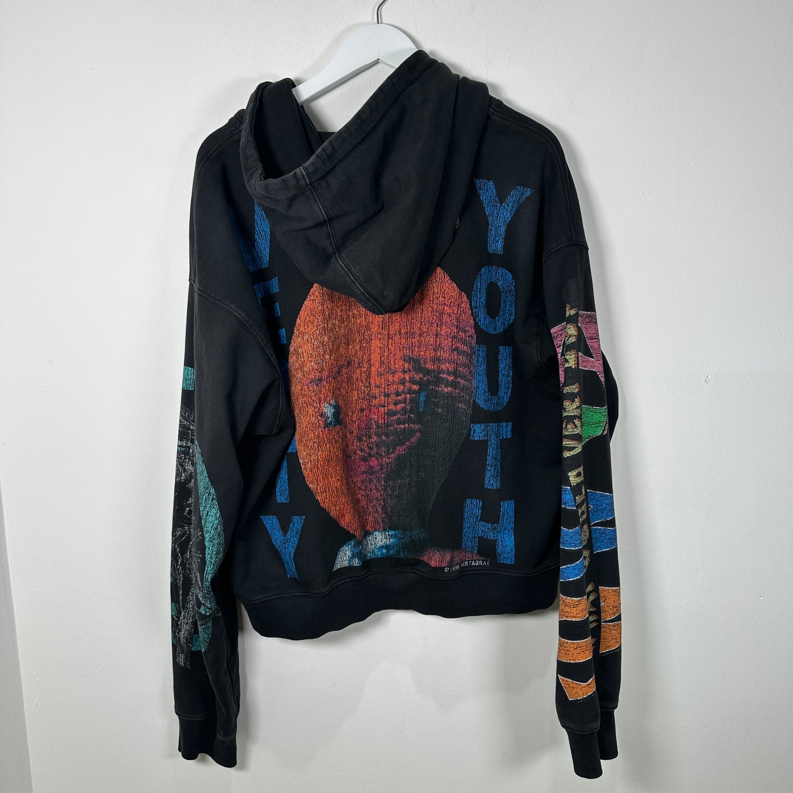 Vertabrae Montage Black Zip Up Hoodie Size L