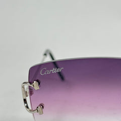 Cartier Silver Rectangle Rimless Glasses