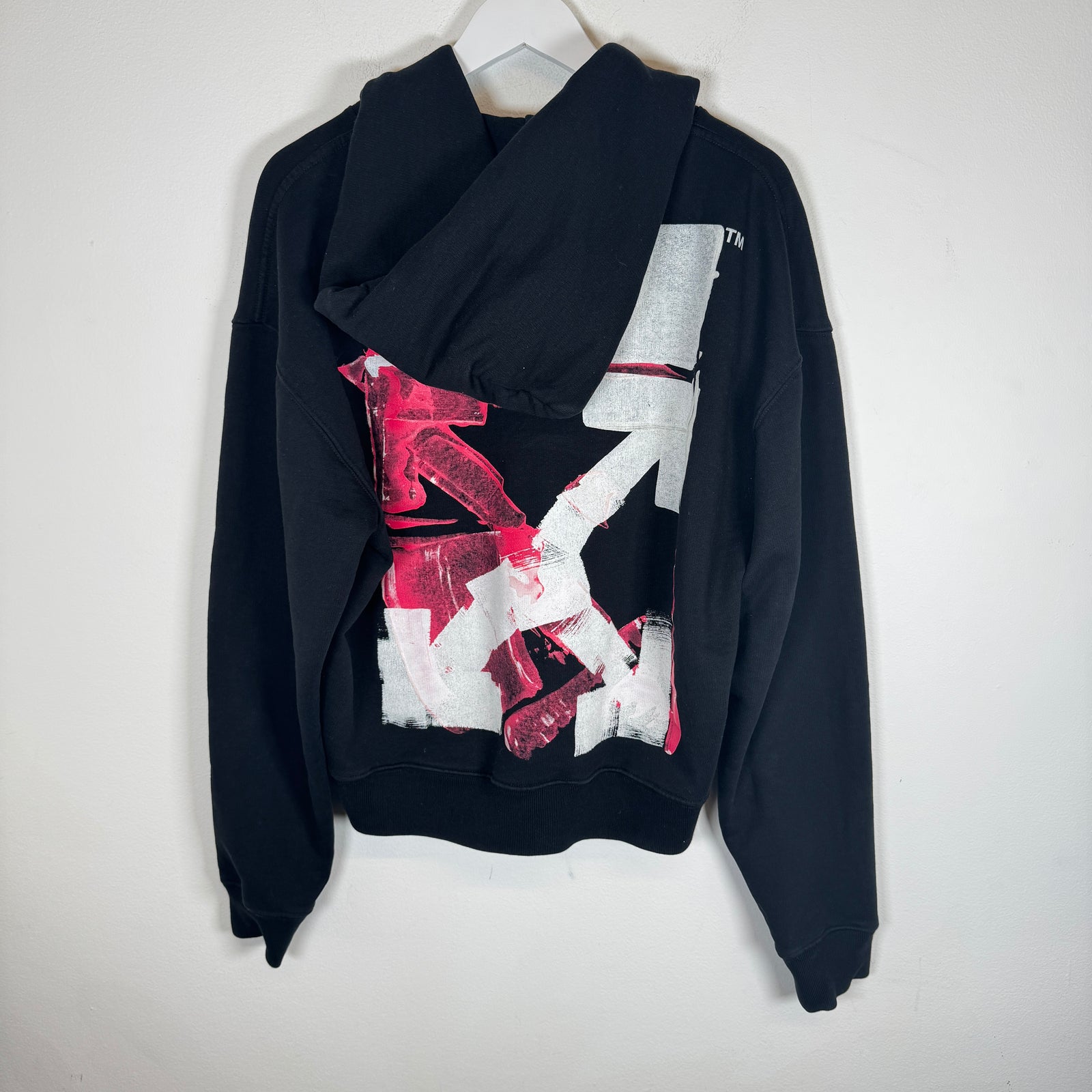 Off-White Black/Pink Acrylic Arrow Hoodie Size M