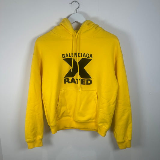 Balenciaga Yellow X Rated Womens Hoodie Size S