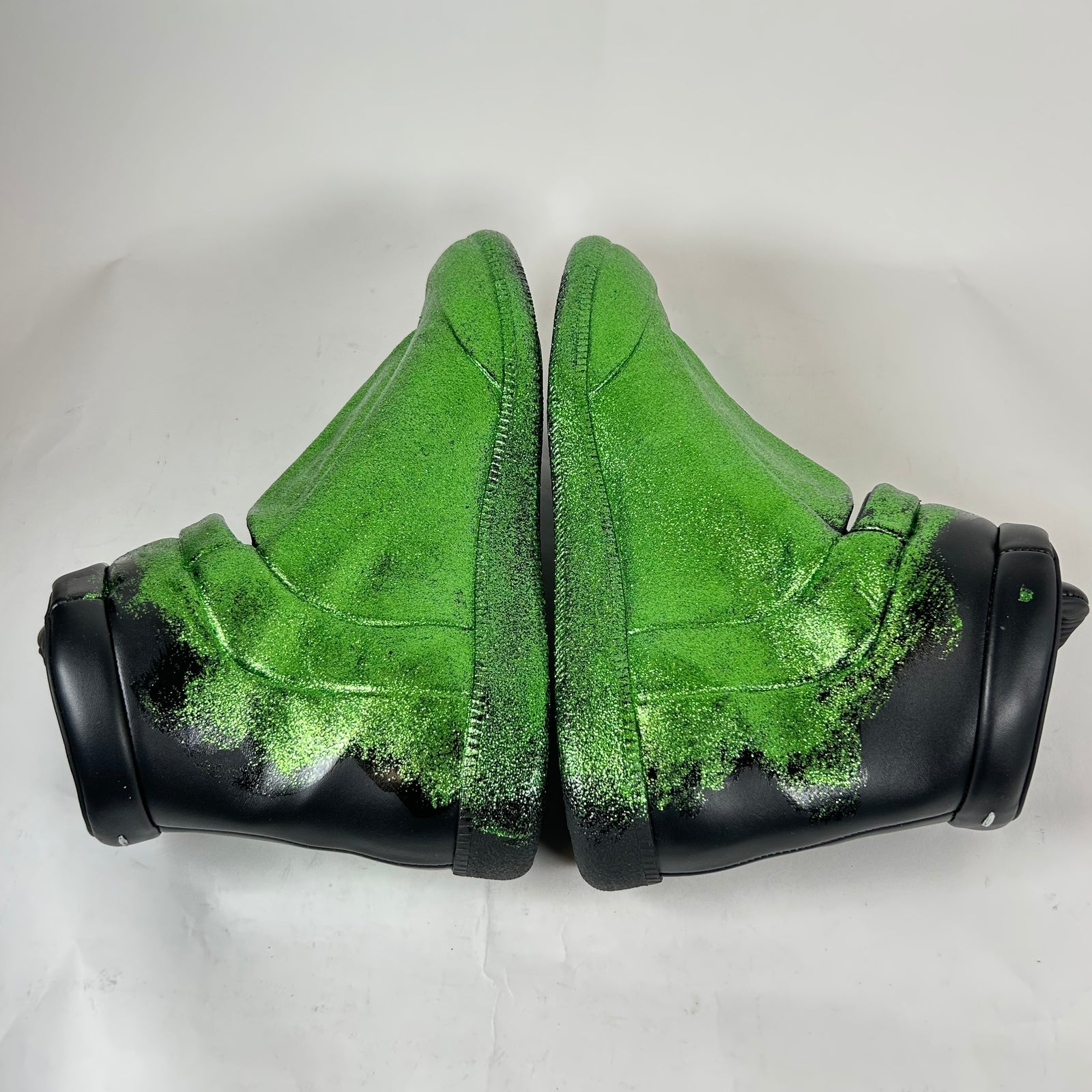 Maison Margiela Green Glitter Gradient High-Top Futures Size 46