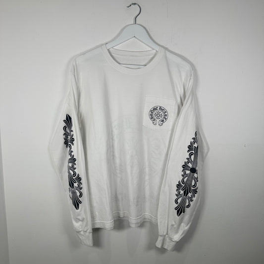 Chrome Hearts White Las Vegas Longsleeve T-Shirt Size L