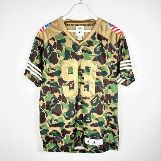 Bape Camo/Gold '93' Football Jersey Size M