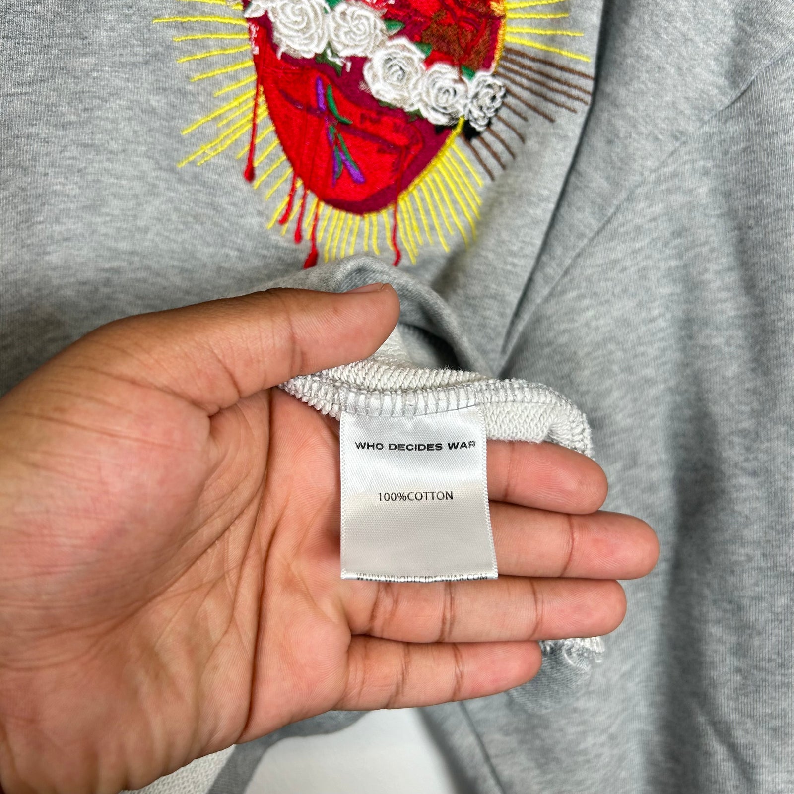 Who Decides War Sacred Heart Hoodie Size M