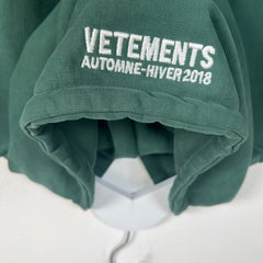Vetements Green Tourist AW18 Hoodie Size XL