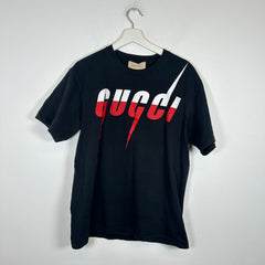 Gucci Black/Red Blade Logo T-Shirt Size M