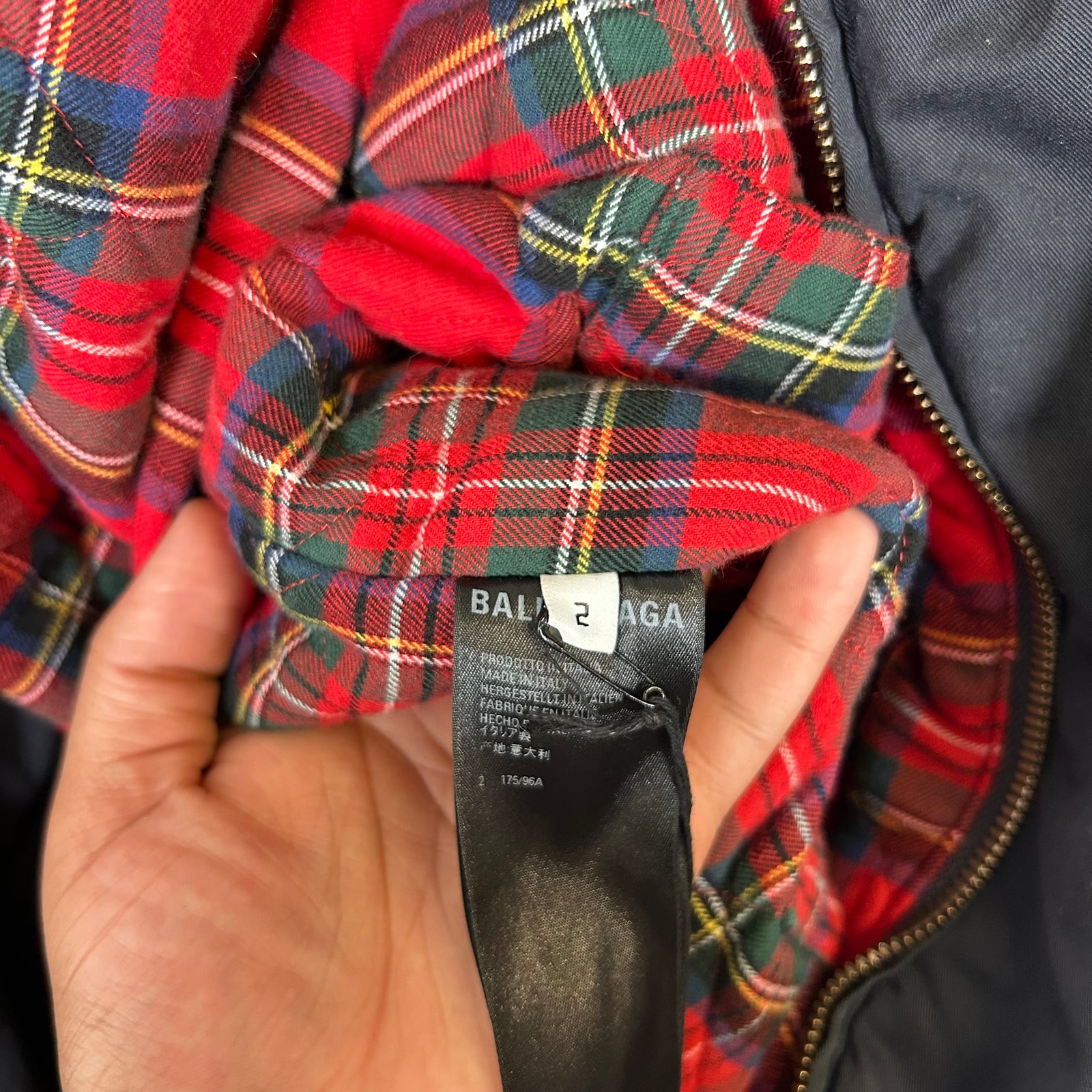 Balenciaga Navy Harrington Bomber Jacket Size 2