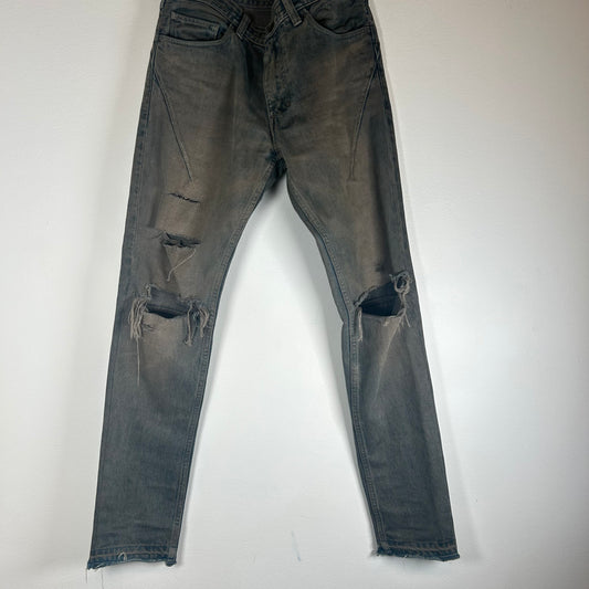 Number (N)ine Mudwash Distressed Skinny Jeans Size 2