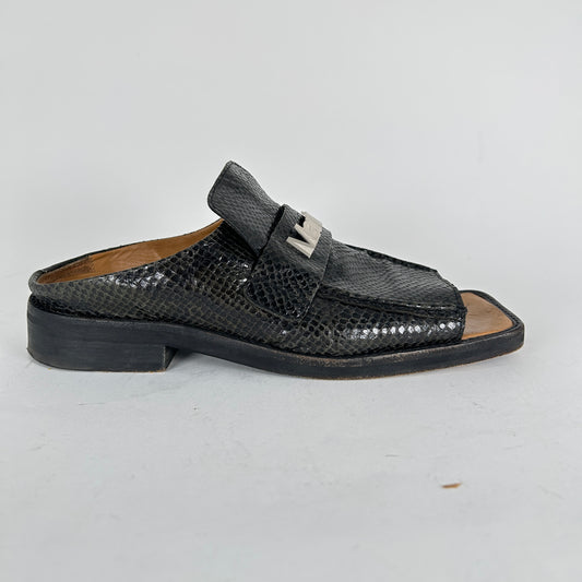 Martine Rose Python Logo Open Loafers Size 11
