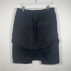 Rick Owens Black Bela Cargo Pod Shorts Size L