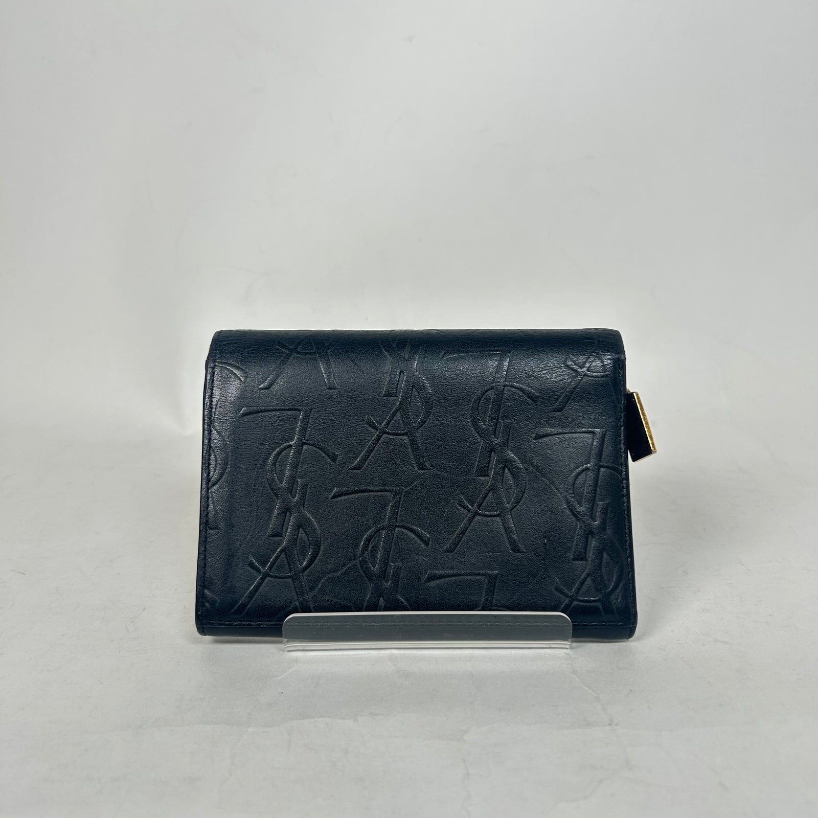 Yves Saint Laurent Black Embossed YSL Wallet
