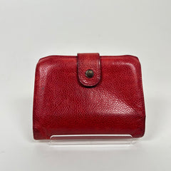 Chanel Red Pebbled Leather Mini Bi-Fold Wallet