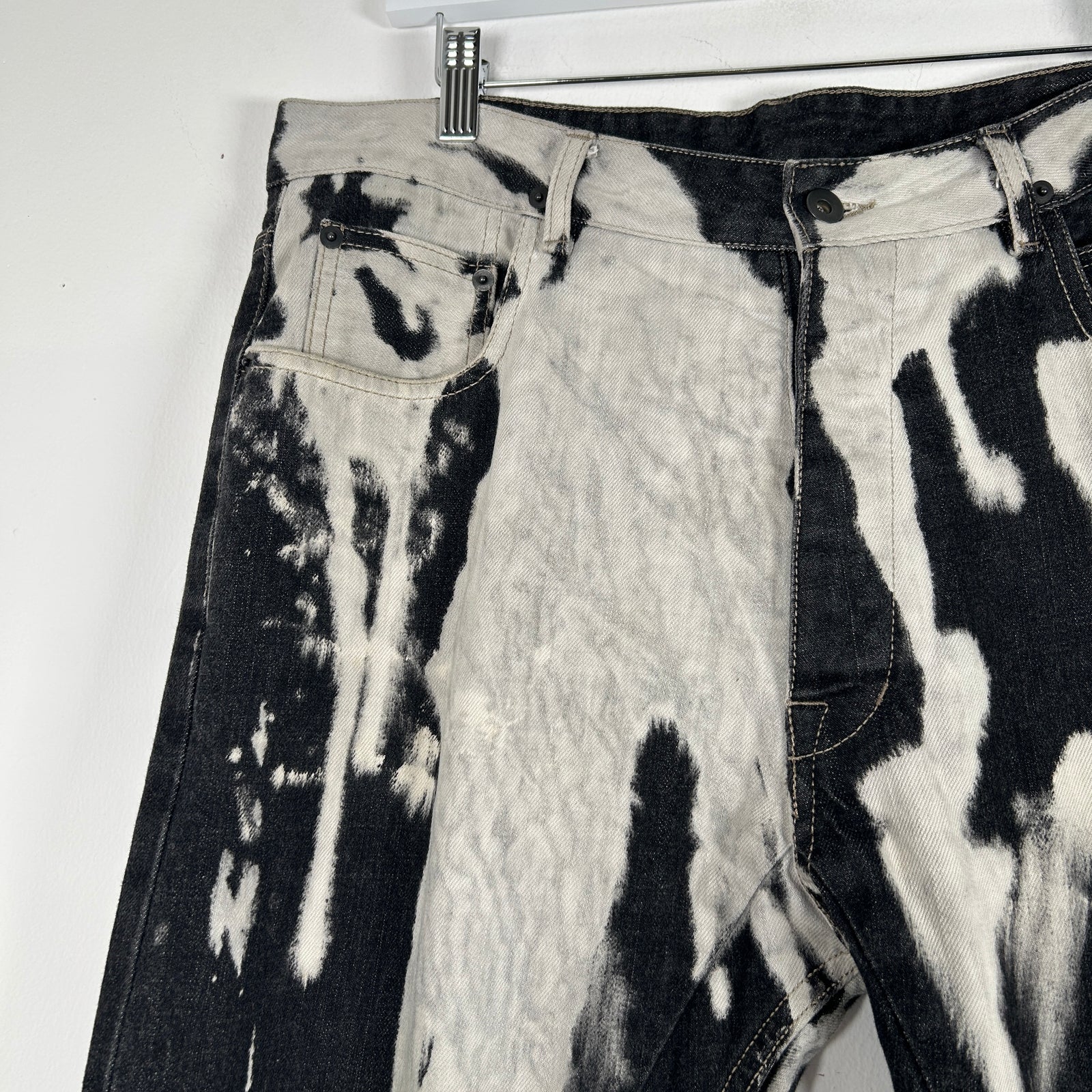 Rick Owens FW16 Bleach Vomit Torrence Cut Jeans Size 34