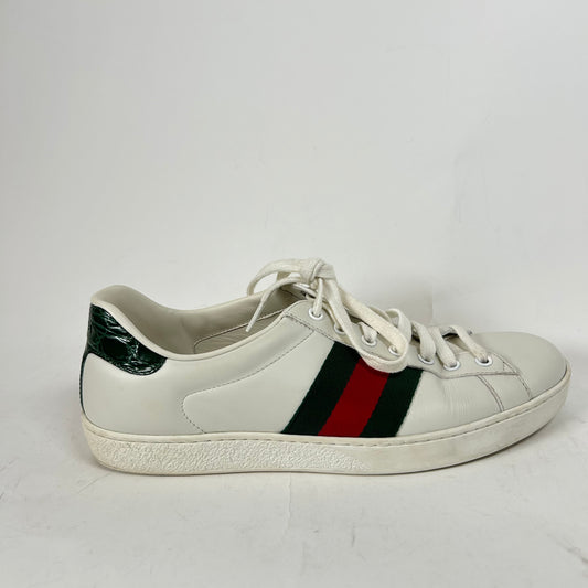 Gucci White Web Ace Sneaker Size GG 8.5