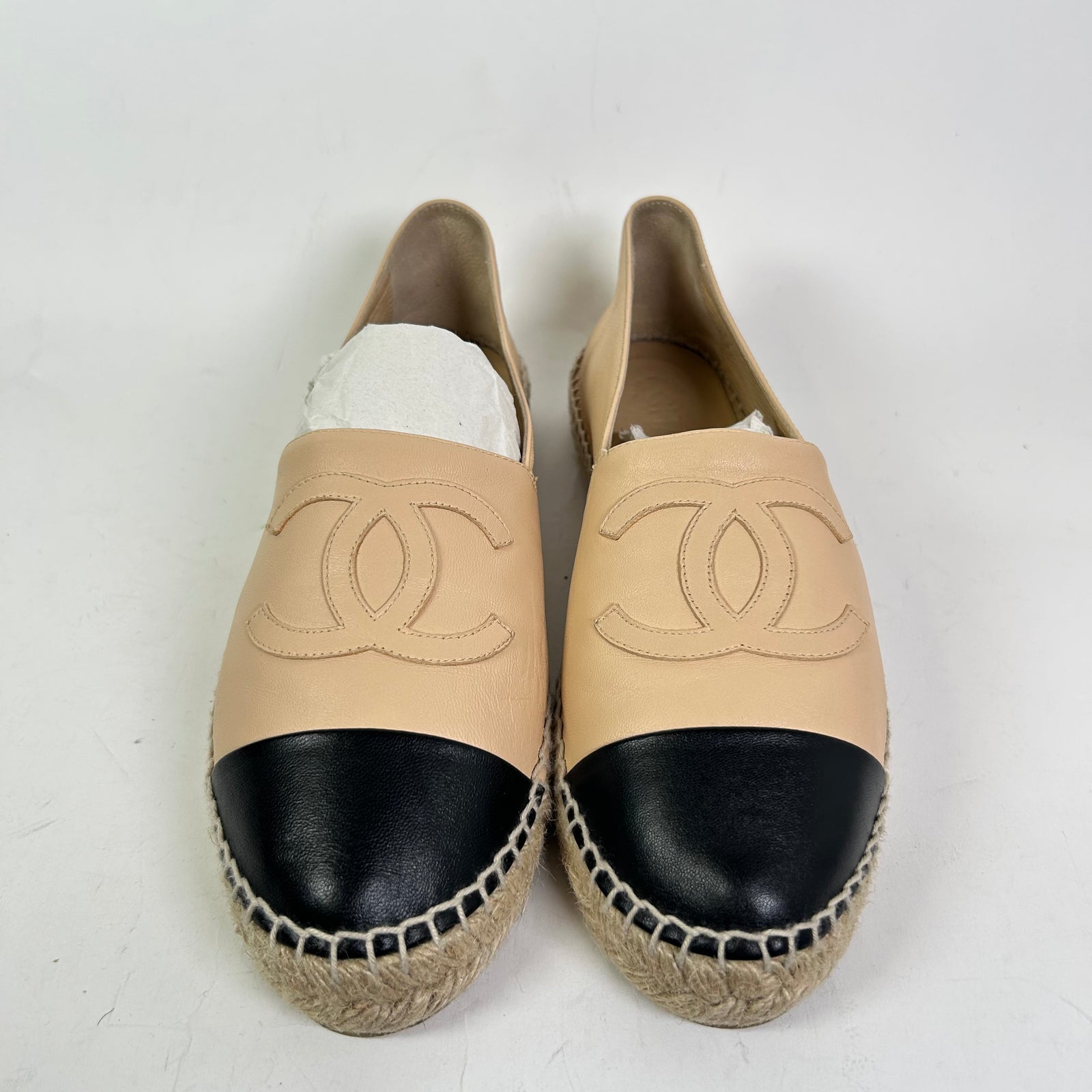 Chanel Interlocking CC Lambskin Espadrilles