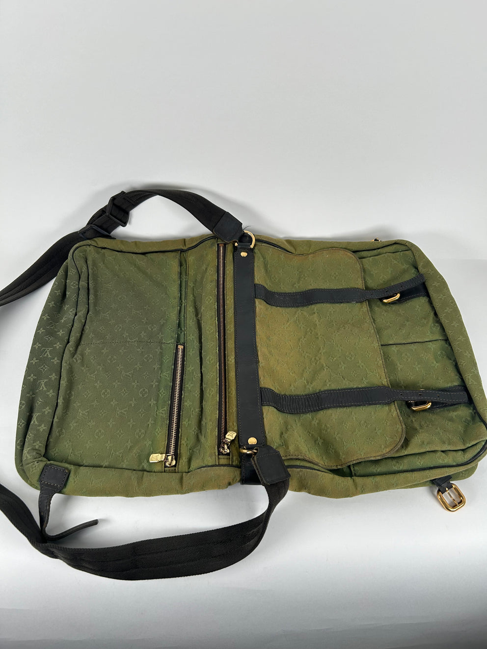 Louis Vuitton Mini Sac Maman Green Canvas Monogram Strap Bag