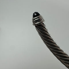 David Yurman Onyx & Diamond Cable Cuff Bracelet