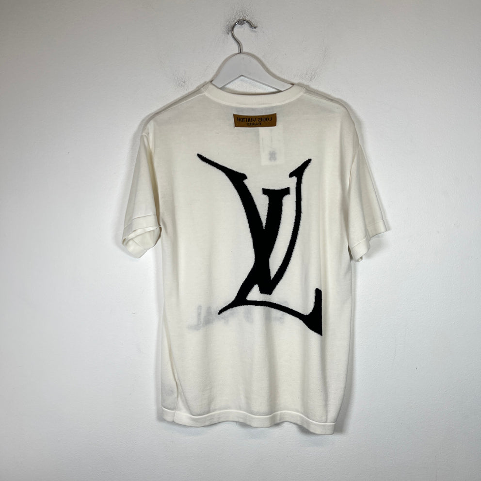 Louis Vuitton x Virgil Abloh White 'End Goal' Intarsia T-Shirt Size S